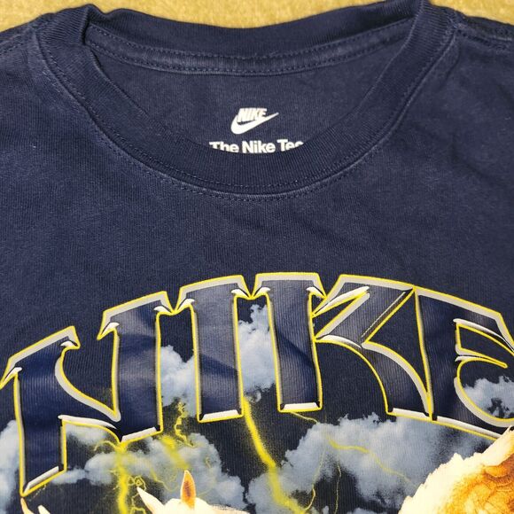 The Nike Tee Kids L Takedown Dark Navy T Shirt Pegasus Graphic - Picture 3 of 5